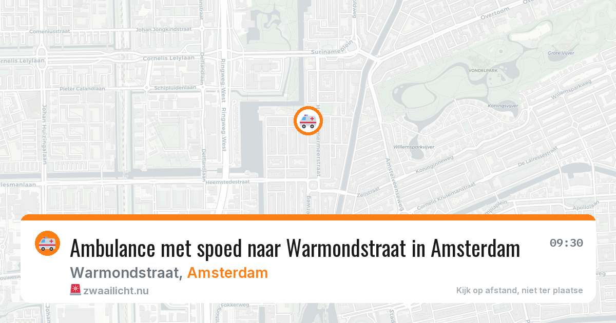 Ambulance met spoed naar Warmondstraat in Amsterdam — 7 jul 2026