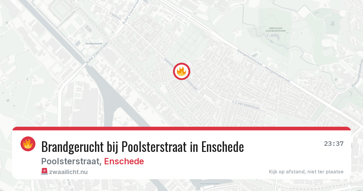 Brandgerucht bij Poolsterstraat in Enschede — 18 mei 2026