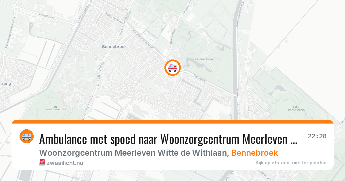 Ambulance met spoed naar Woonzorgcentrum Meerleven Witte de Withlaan in Bennebroek — 10 feb 2026
