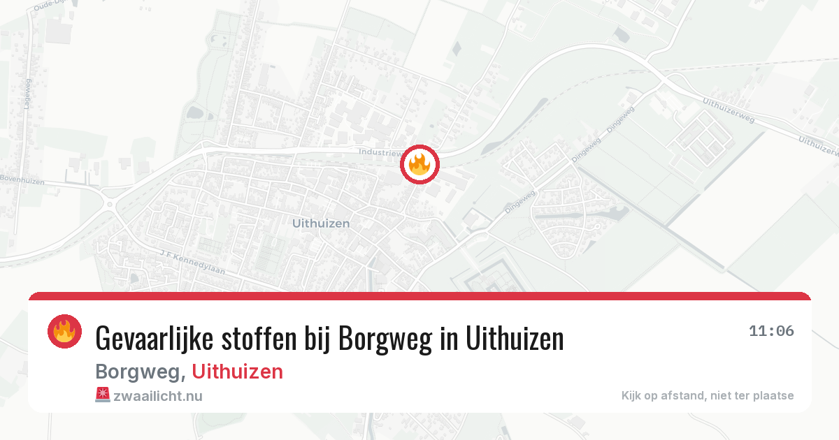 Gevaarlijke stoffen bij Borgweg in Uithuizen — 4 mei 2026