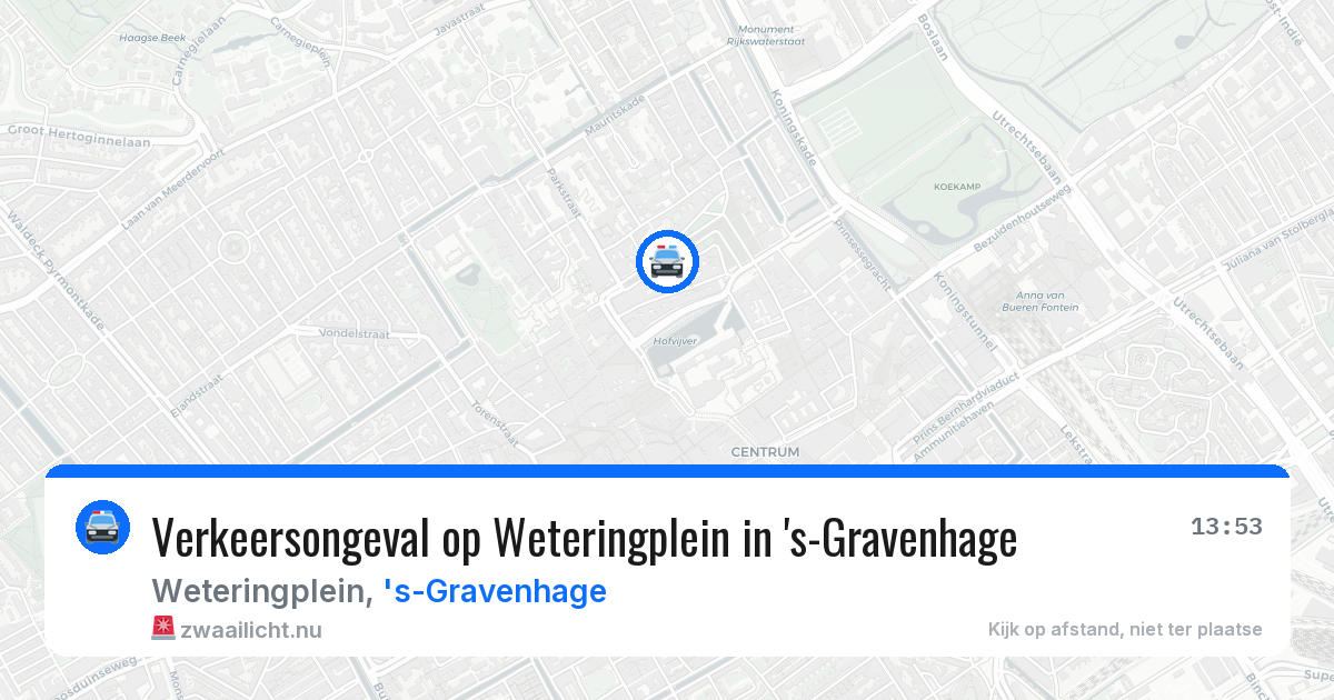 Verkeersongeval op Weteringplein in 's-Gravenhage — 26 jan 2026