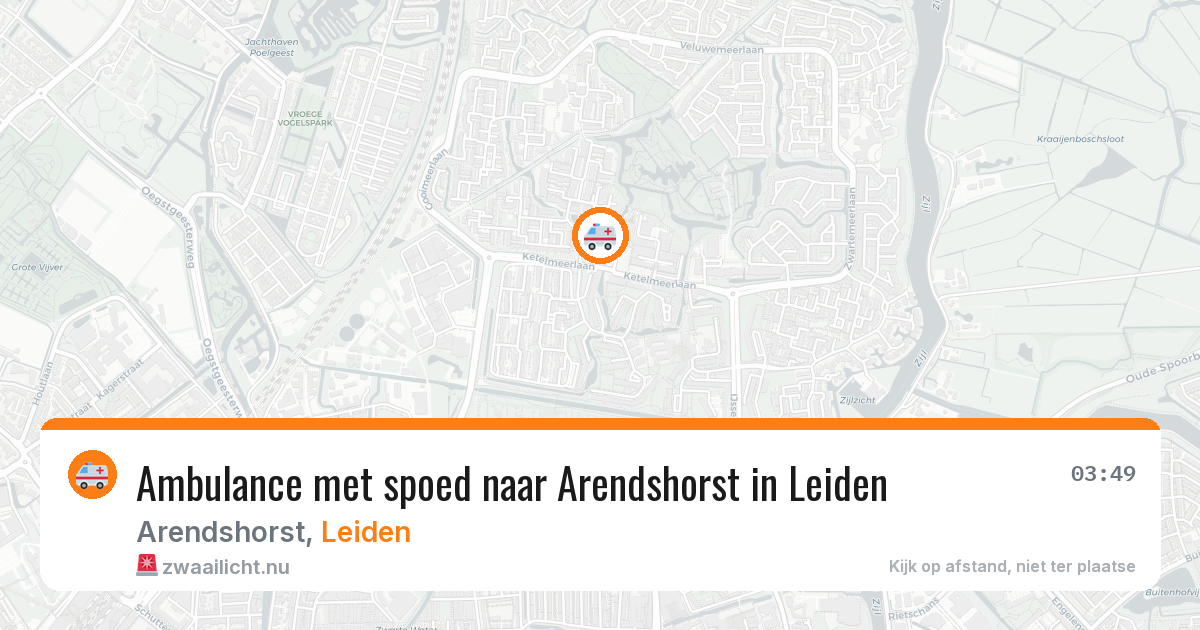 Ambulance met spoed naar Arendshorst in Leiden — 22 jul 2026