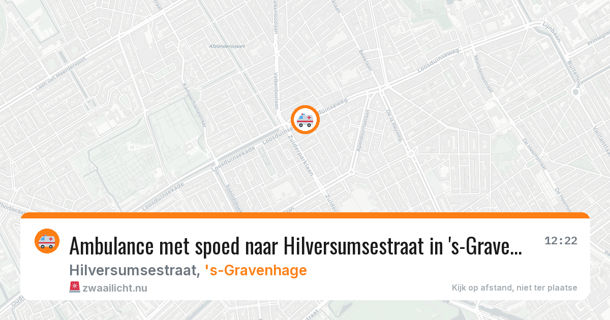 Ambulance met spoed naar Hilversumsestraat in 's-Gravenhage — 10 jul 2026