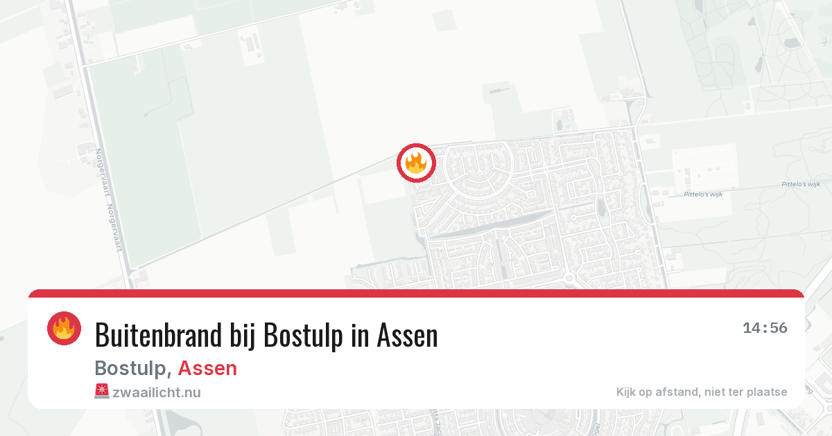 Buitenbrand bij Bostulp in Assen — 9 mei 2026