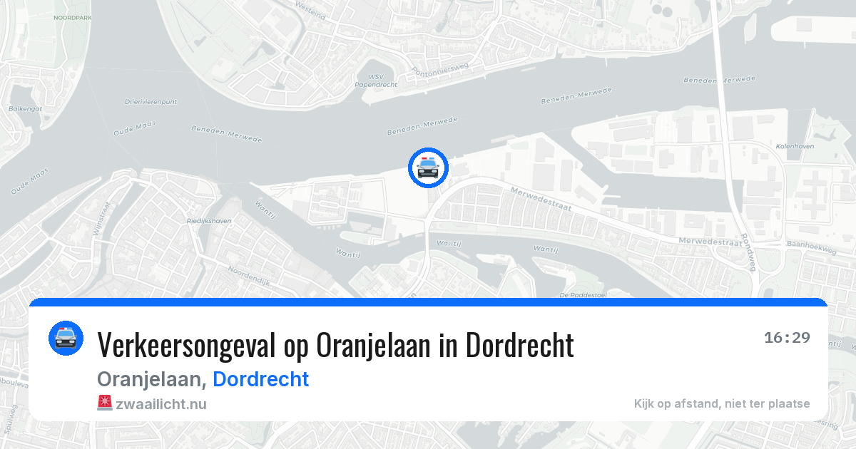 Verkeersongeval op Oranjelaan in Dordrecht — 16 mei 2026
