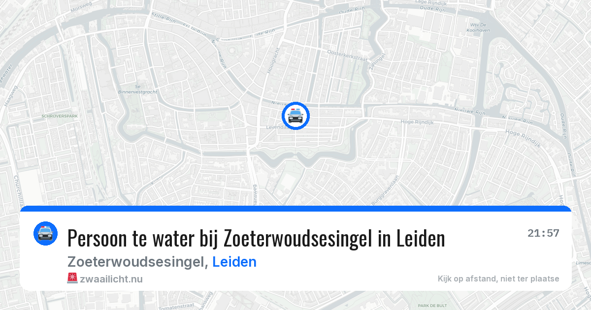 Persoon te water bij Zoeterwoudsesingel in Leiden — 26 mei 2026
