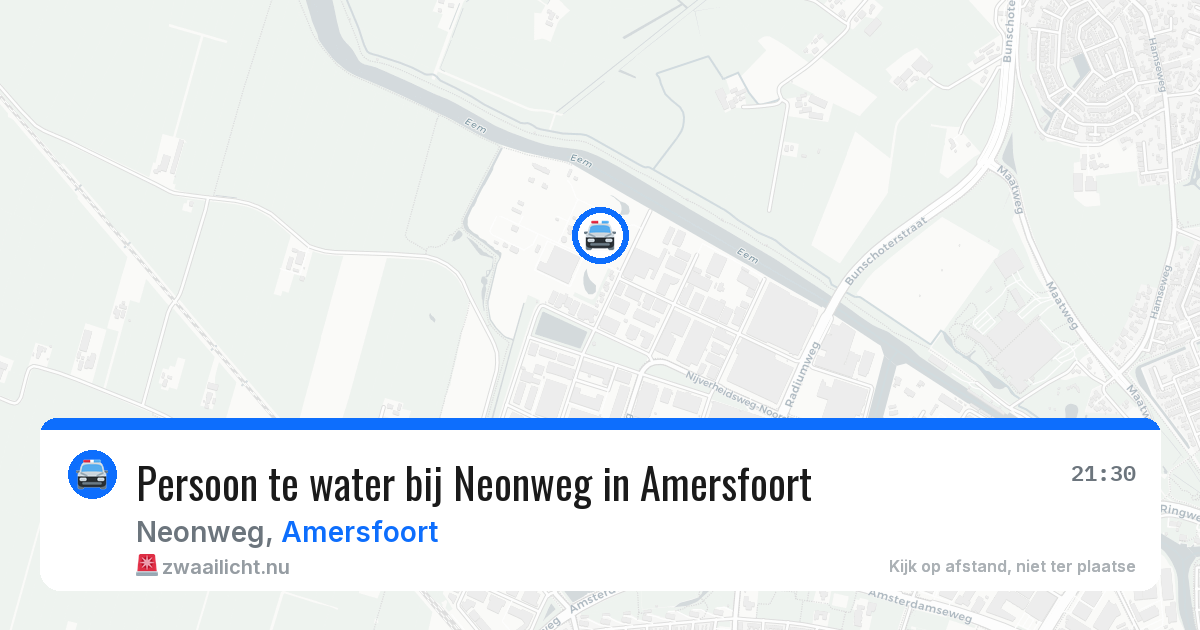 Persoon te water bij Neonweg in Amersfoort — 20 jul 2026