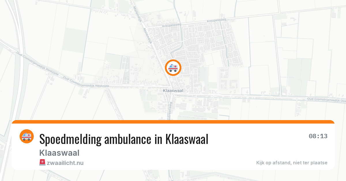 Spoedmelding ambulance in Klaaswaal — 19 jul 2026