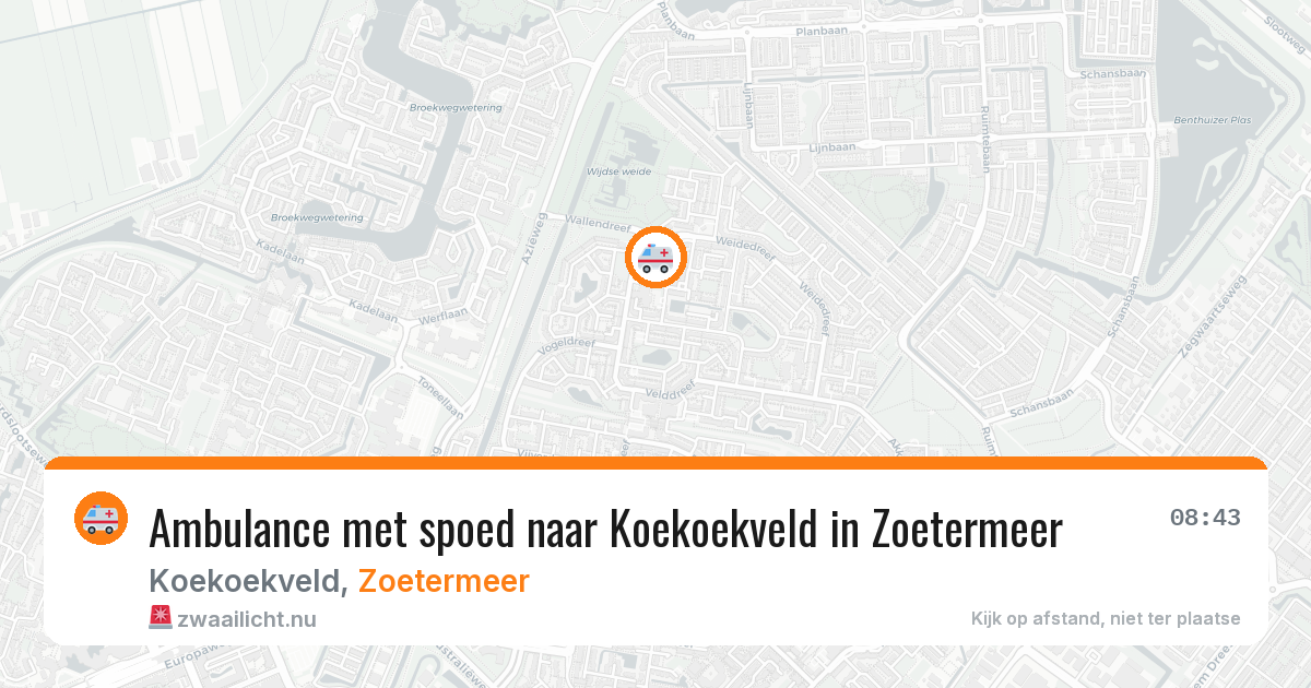 Ambulance met spoed naar Koekoekveld in Zoetermeer — 12 jul 2026