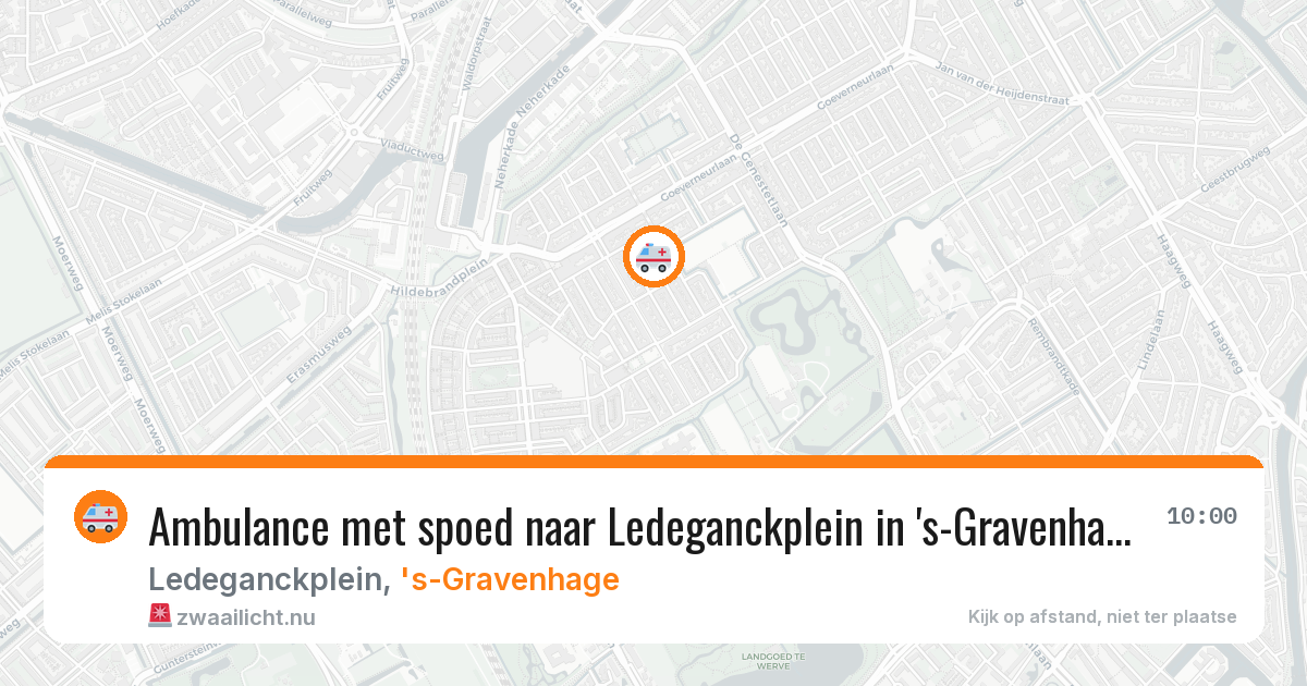 Ambulance met spoed naar Ledeganckplein in 's-Gravenhage — 18 jul 2026