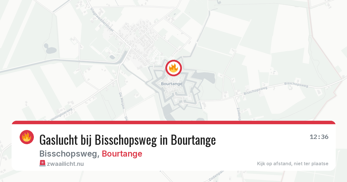 Gaslucht bij Bisschopsweg in Bourtange — 18 jul 2026