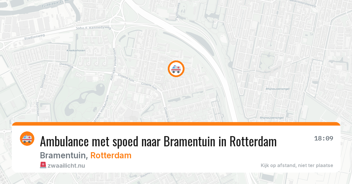 Ambulance met spoed naar Bramentuin in Rotterdam — 16 mei 2026