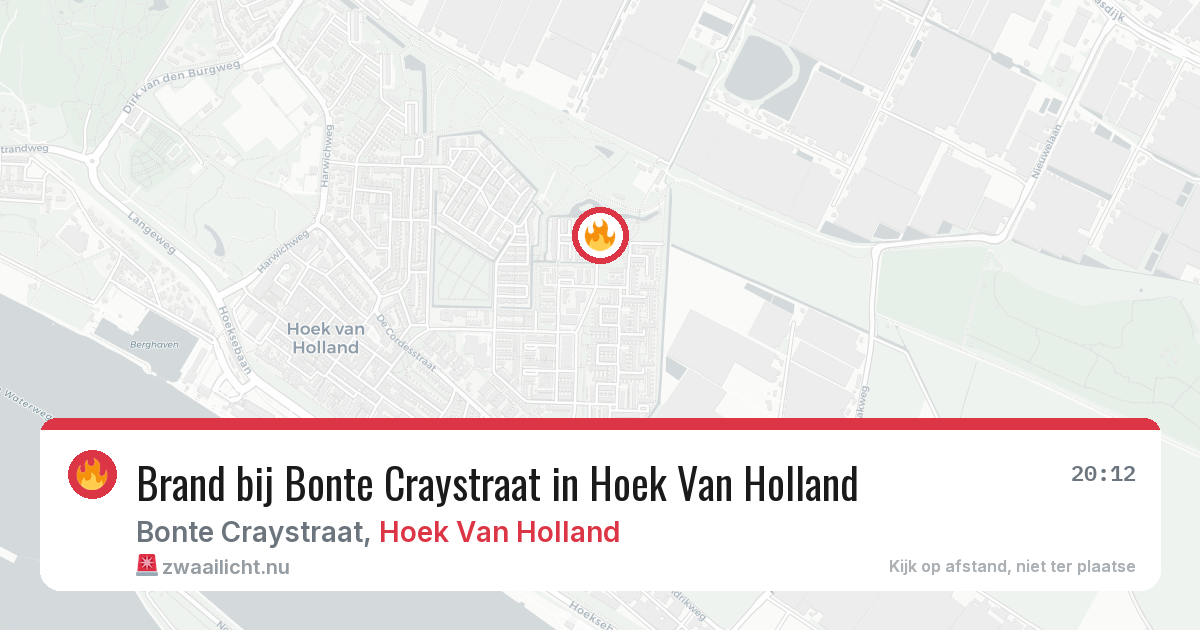 Brand bij Bonte Craystraat in Hoek Van Holland — 22 mei 2026