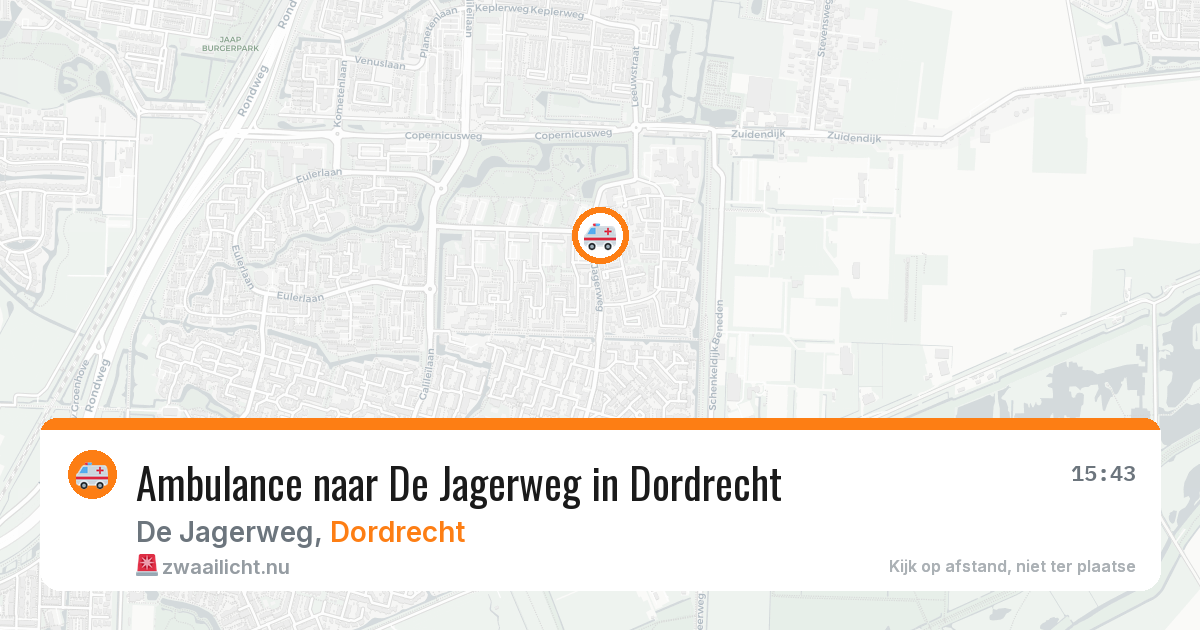 Ambulance naar De Jagerweg in Dordrecht — 17 jul 2026