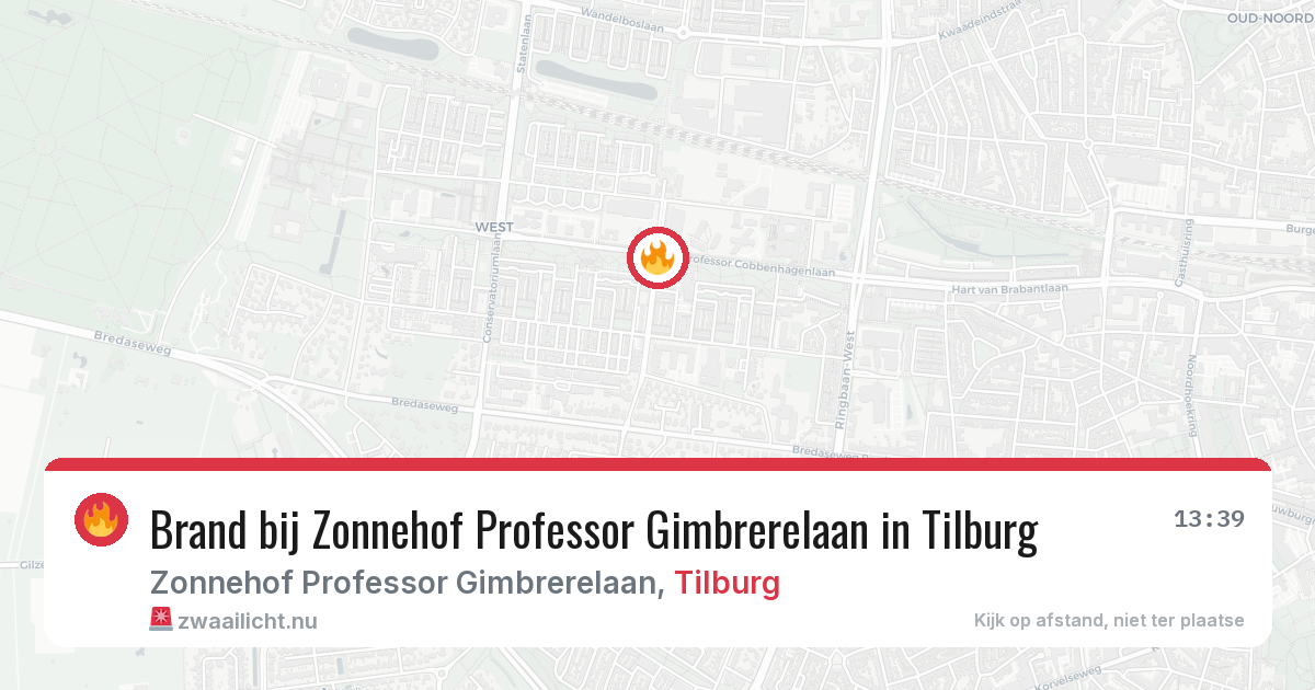 Brand bij Zonnehof Professor Gimbrerelaan in Tilburg — 25 mei 2026