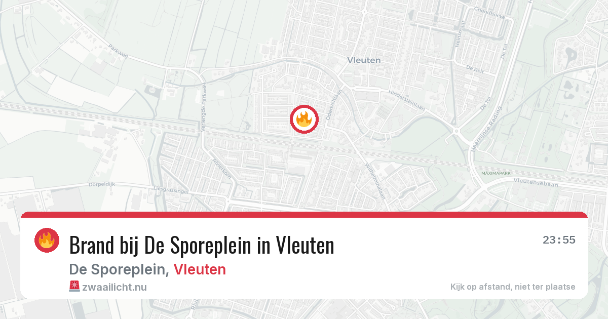 Brand bij De Sporeplein in Vleuten — 7 jul 2026