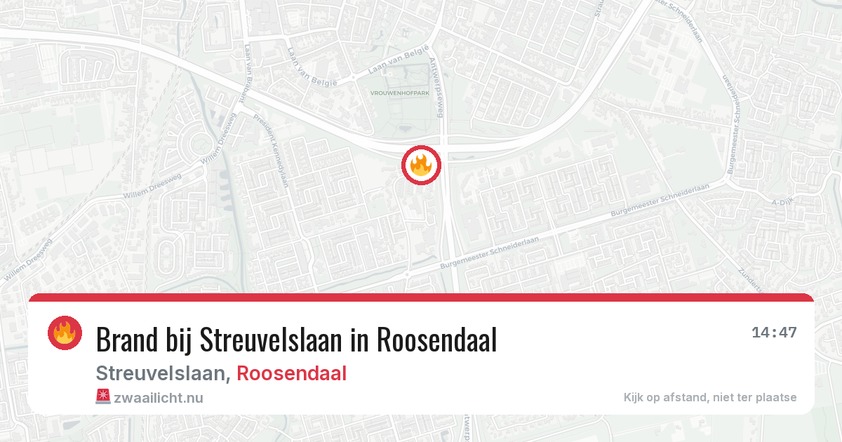 Brand bij Streuvelslaan in Roosendaal — 1 jun 2026