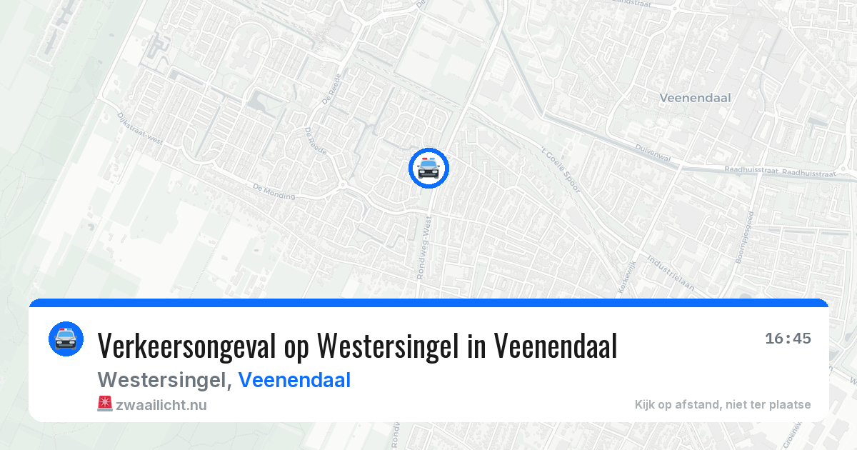 Verkeersongeval op Westersingel in Veenendaal — 17 mrt 2026