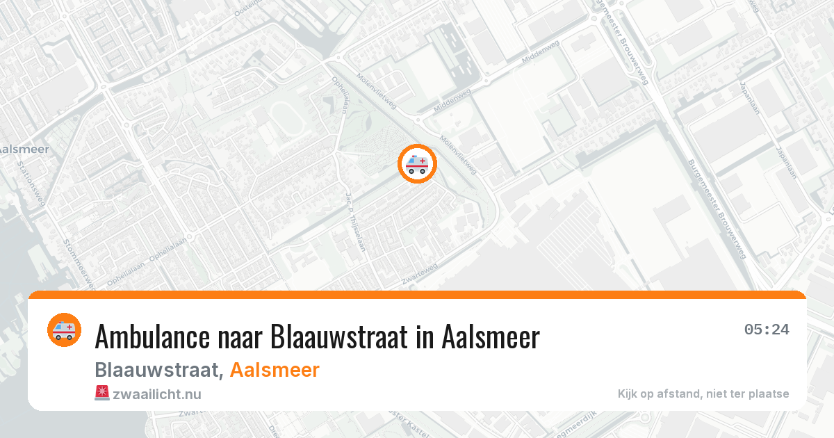 Ambulance naar Blaauwstraat in Aalsmeer — 17 jul 2026
