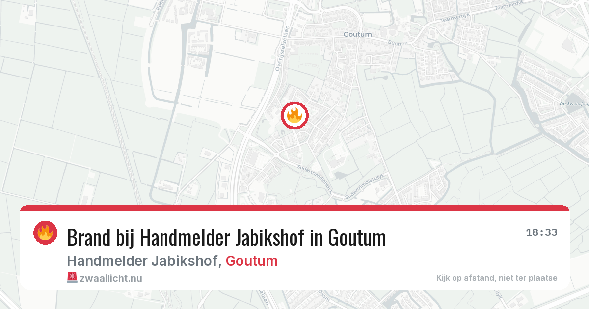 Brand bij Handmelder Jabikshof in Goutum — 1 jul 2026