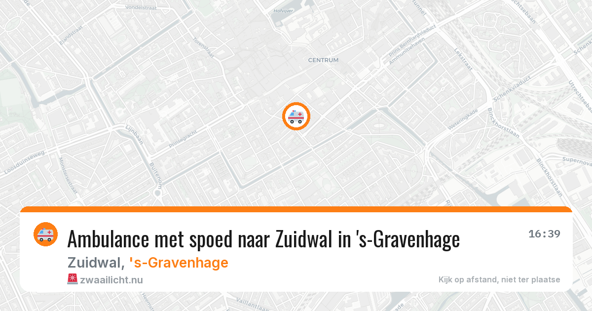 Ambulance met spoed naar Zuidwal in 's-Gravenhage — 17 mei 2026