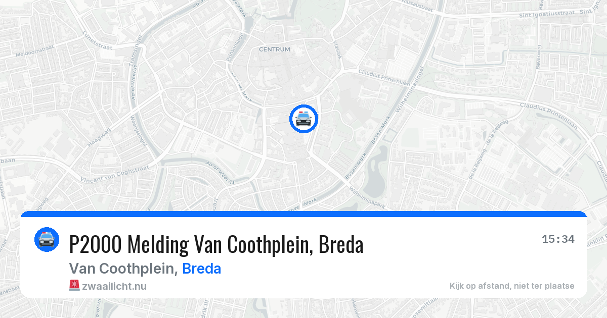 P2000 Melding Van Coothplein, Breda — 23 apr 2026