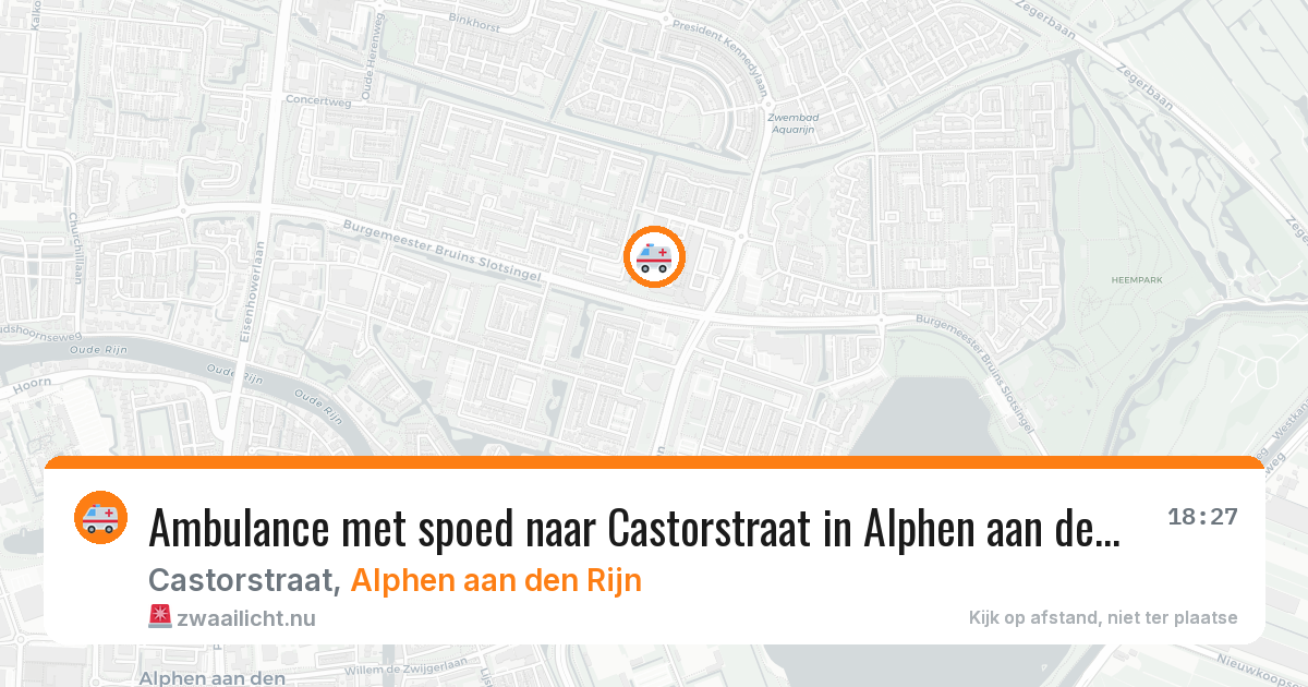 Ambulance met spoed naar Castorstraat in Alphen aan den Rijn — 14 jul 2026