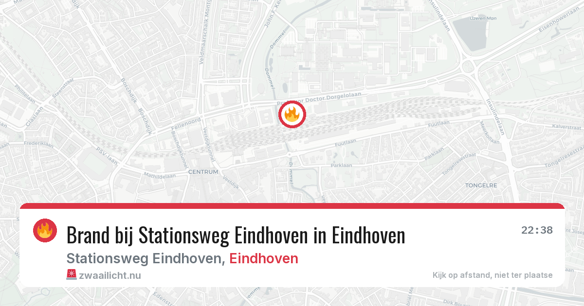 Brand bij Stationsweg Eindhoven in Eindhoven — 7 apr 2026