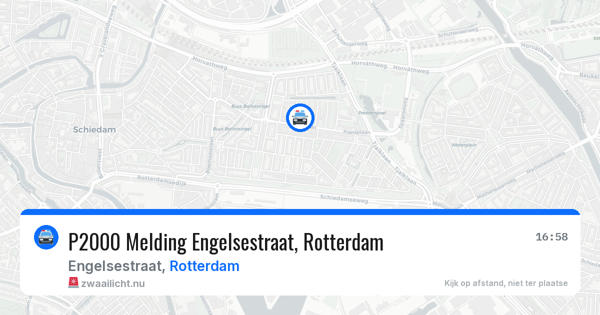 P2000 Melding Engelsestraat, Rotterdam — 16 mei 2026