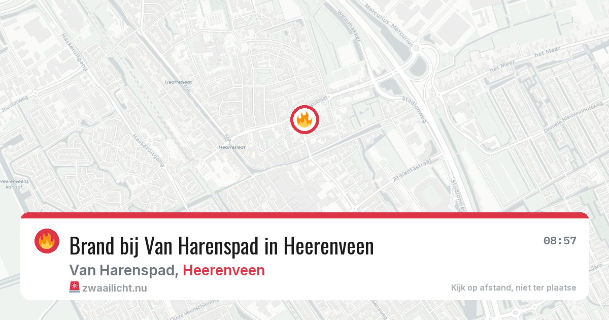 Brand bij Van Harenspad in Heerenveen — 17 mei 2026