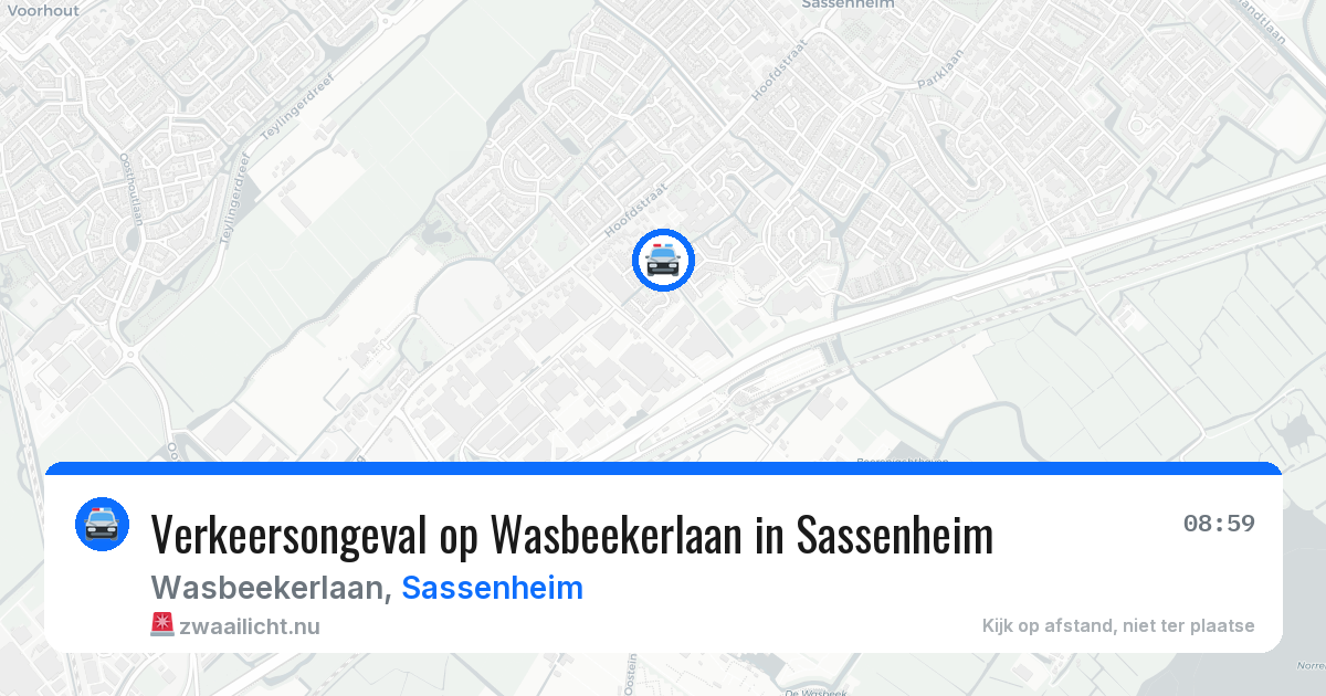 Verkeersongeval op Wasbeekerlaan in Sassenheim — 22 mrt 2026