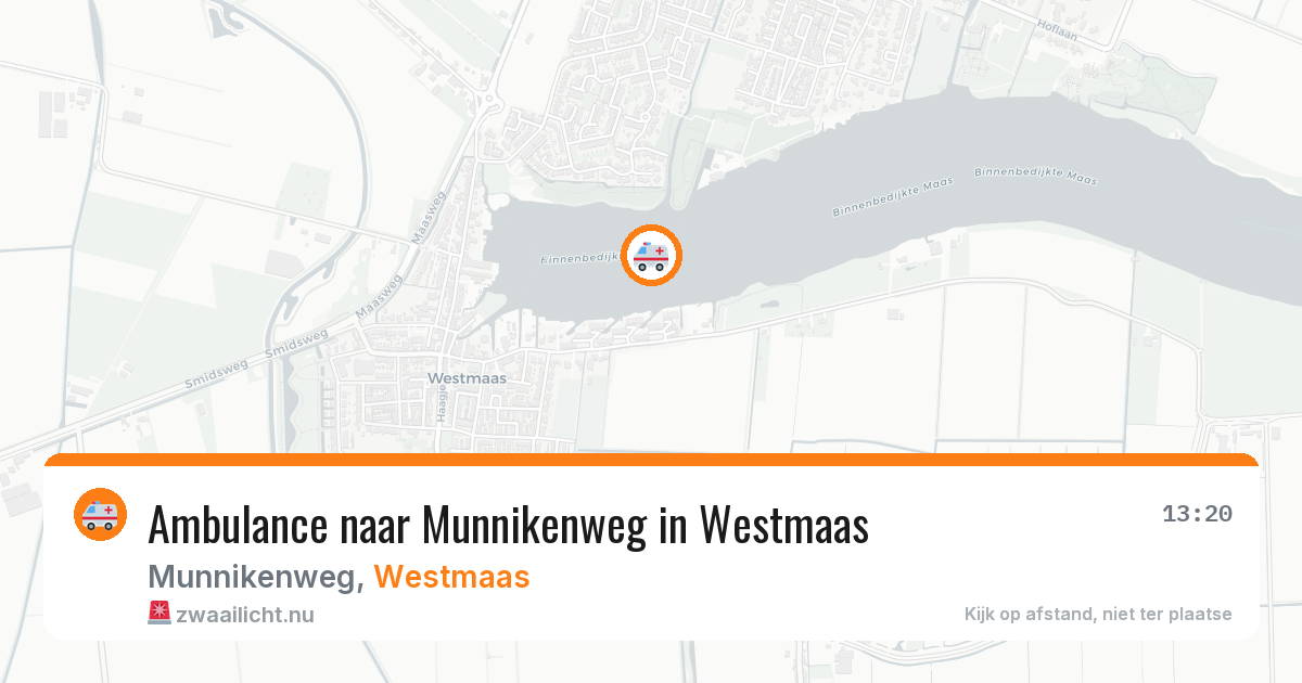 Ambulance naar Munnikenweg in Westmaas — 28 mrt 2026
