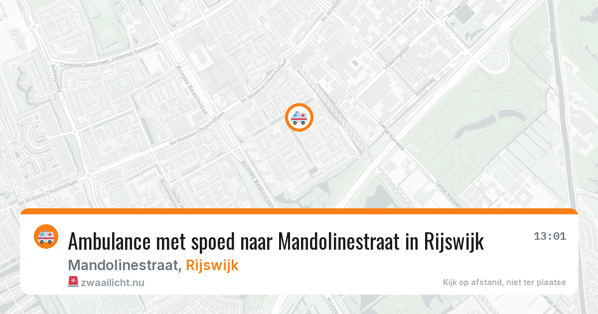 Ambulance met spoed naar Mandolinestraat in Rijswijk — 14 mei 2026