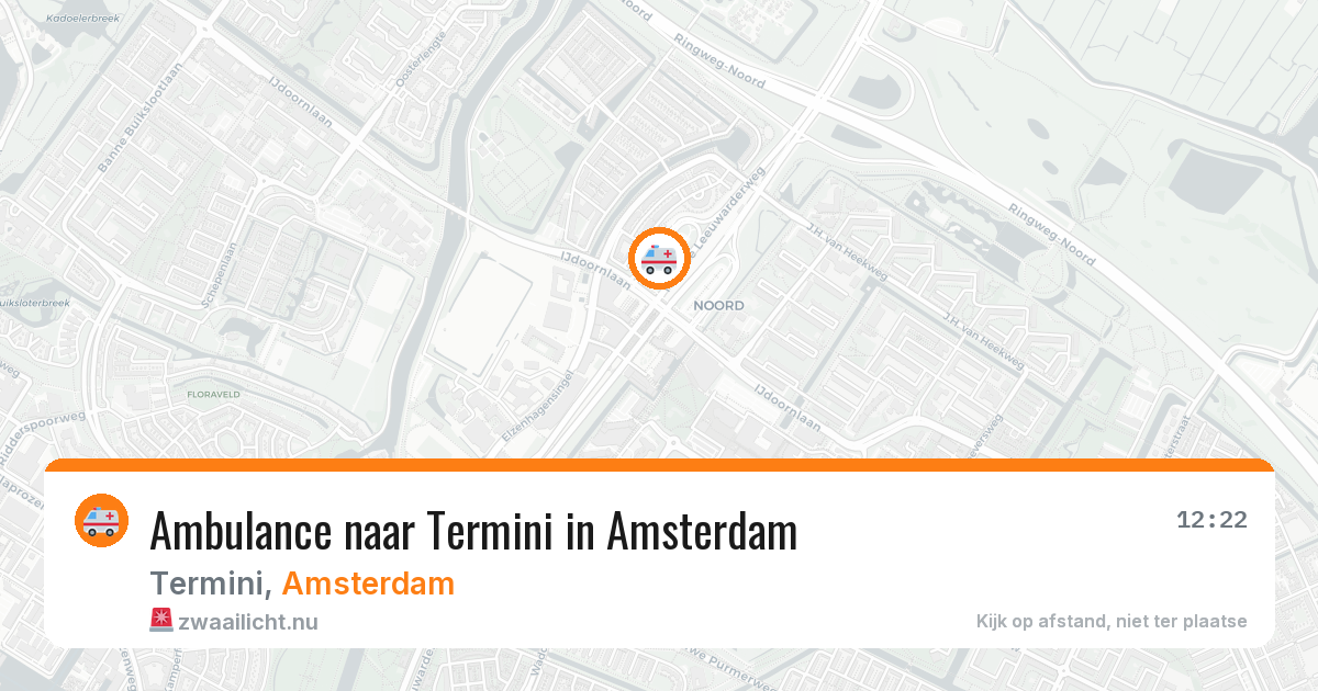 Ambulance naar Termini in Amsterdam — 21 mrt 2026
