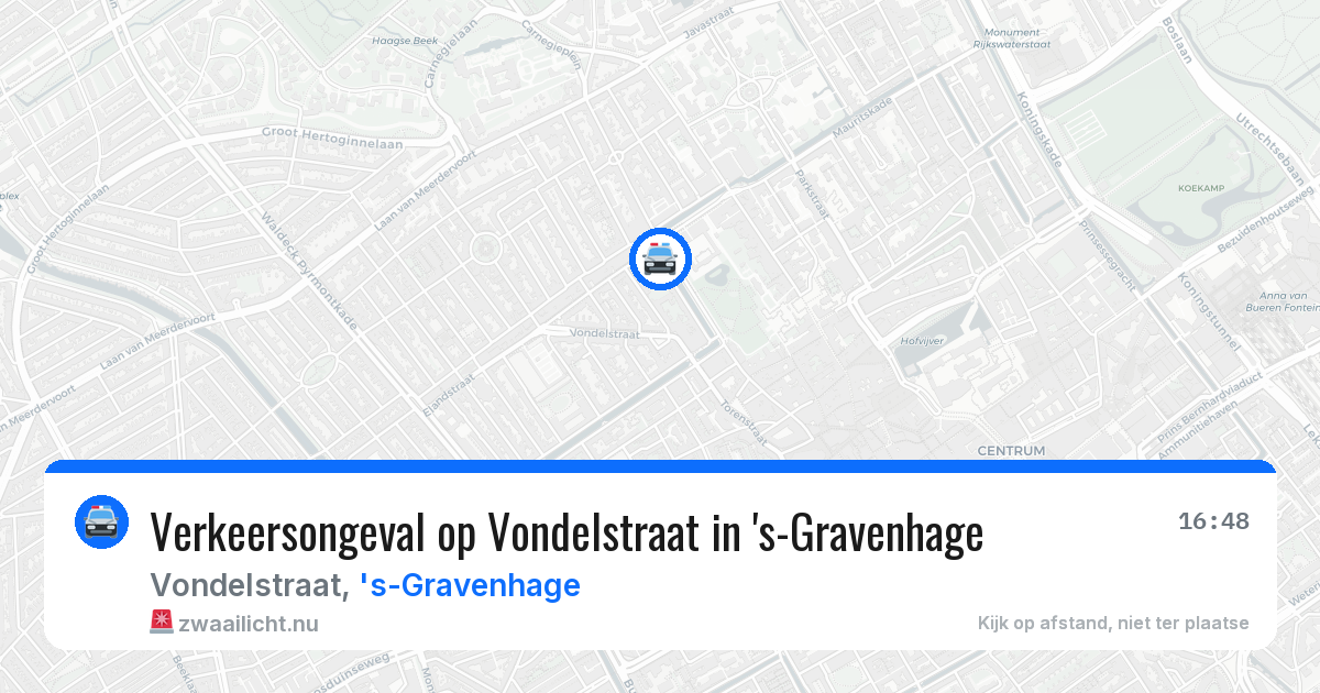 Verkeersongeval op Vondelstraat in 's-Gravenhage — 19 mei 2026