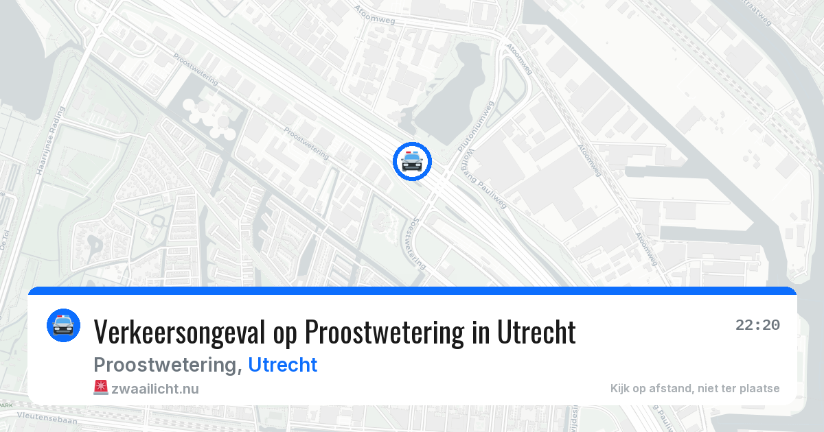 Verkeersongeval op Proostwetering in Utrecht — 16 jul 2026