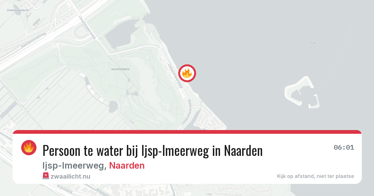 Persoon te water bij Ijsp-lmeerweg in Naarden — 3 mrt 2026