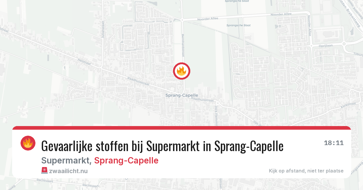 Gevaarlijke stoffen bij Supermarkt in Sprang-Capelle — 6 jun 2026