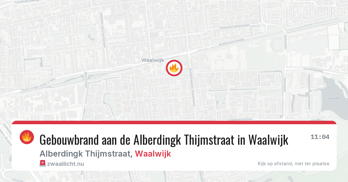 Gebouwbrand aan de Alberdingk Thijmstraat in Waalwijk — 2 apr 2026