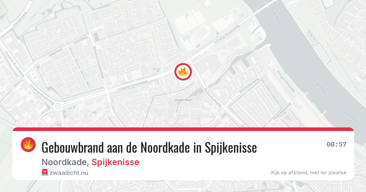 Gebouwbrand aan de Noordkade in Spijkenisse — 3 jun 2026
