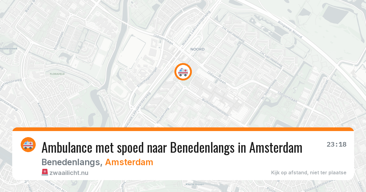 Ambulance met spoed naar Benedenlangs in Amsterdam — 6 jun 2026