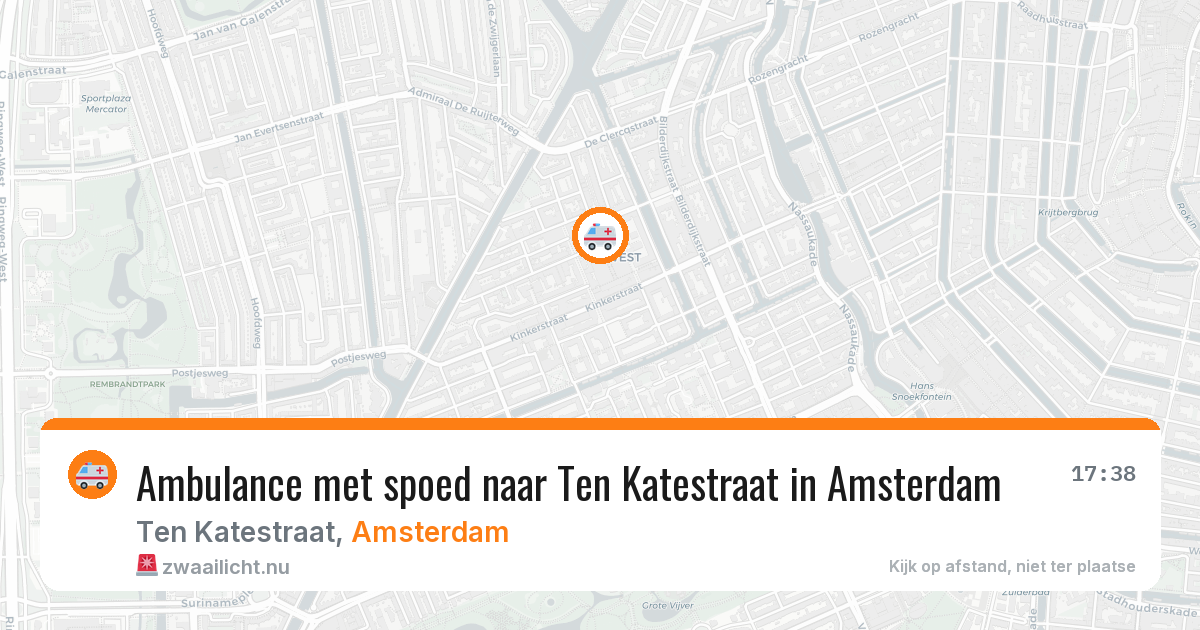 Ambulance met spoed naar Ten Katestraat in Amsterdam — 7 jun 2026
