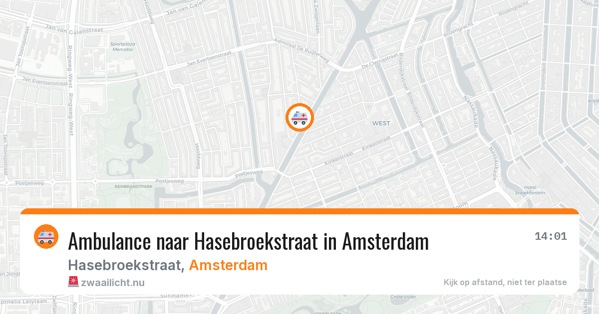 Ambulance naar Hasebroekstraat in Amsterdam — 11 jul 2026