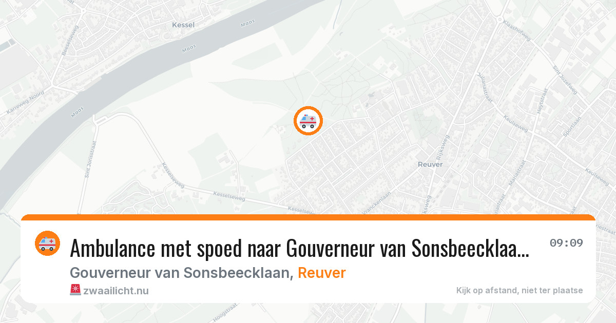 Ambulance met spoed naar Gouverneur van Sonsbeecklaan in Reuver — 20 jul 2026