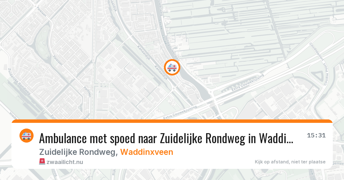 Ambulance met spoed naar Zuidelijke Rondweg in Waddinxveen — 11 mrt 2026