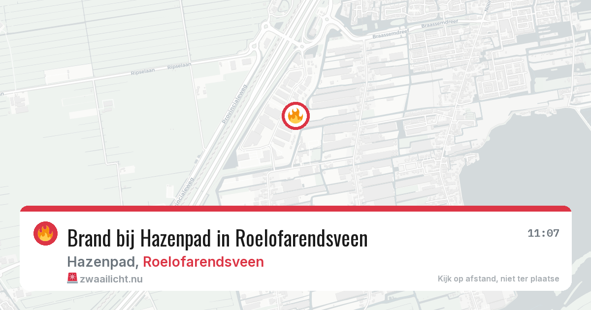 Brand bij Hazenpad in Roelofarendsveen — 30 apr 2026