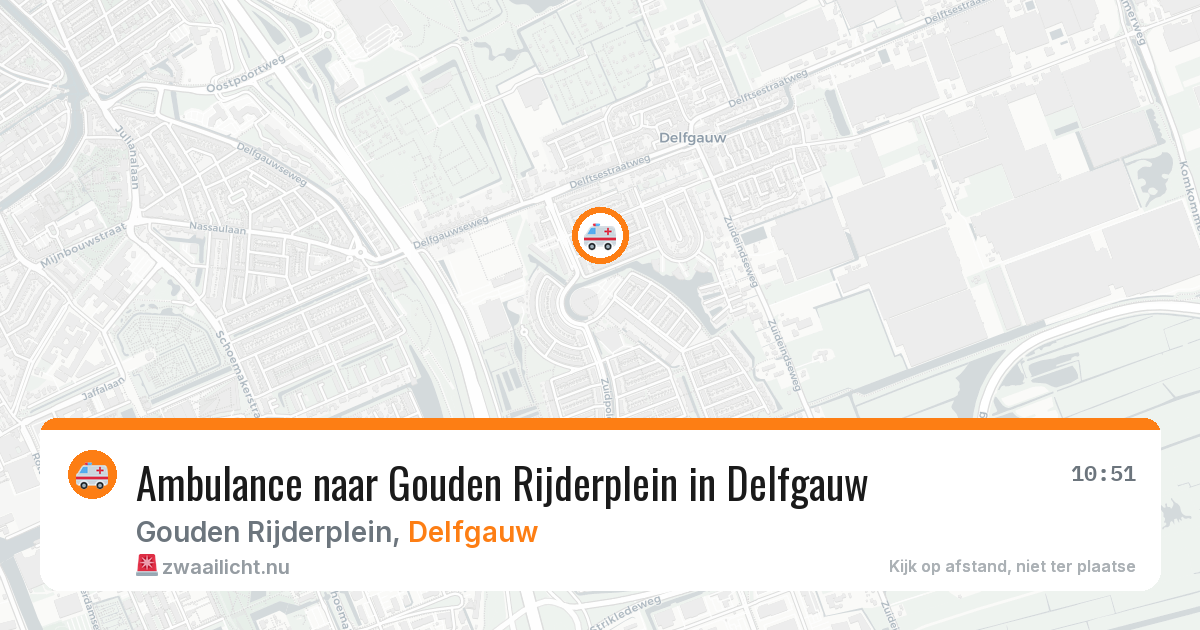 Ambulance naar Gouden Rijderplein in Delfgauw — 10 jul 2026