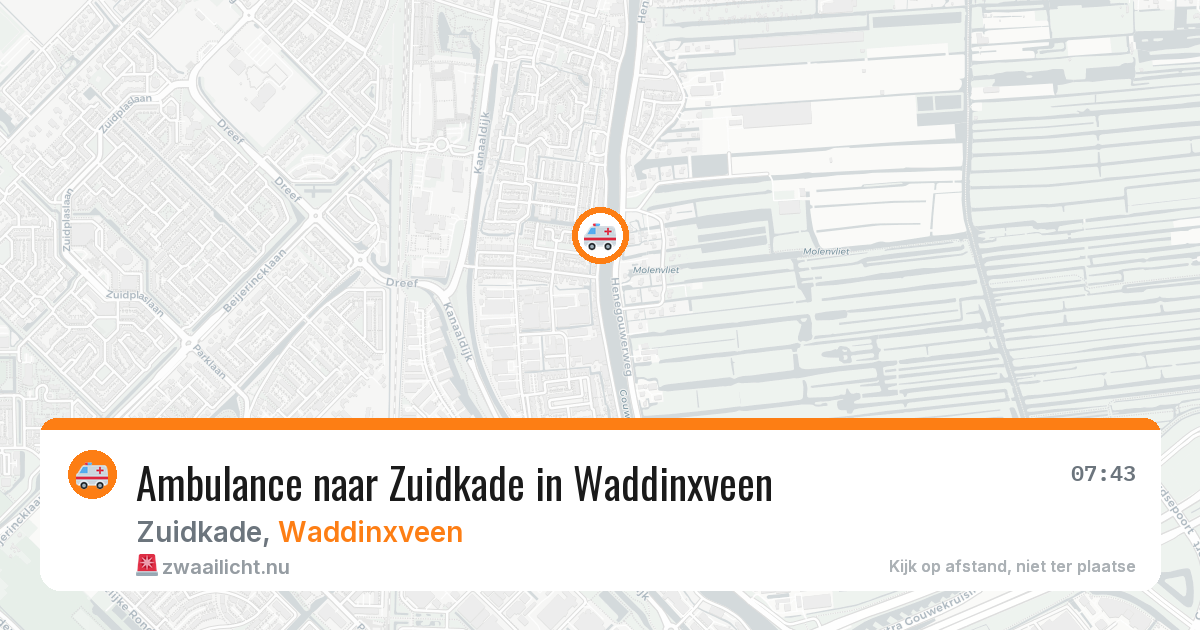 Ambulance naar Zuidkade in Waddinxveen — 12 jul 2026
