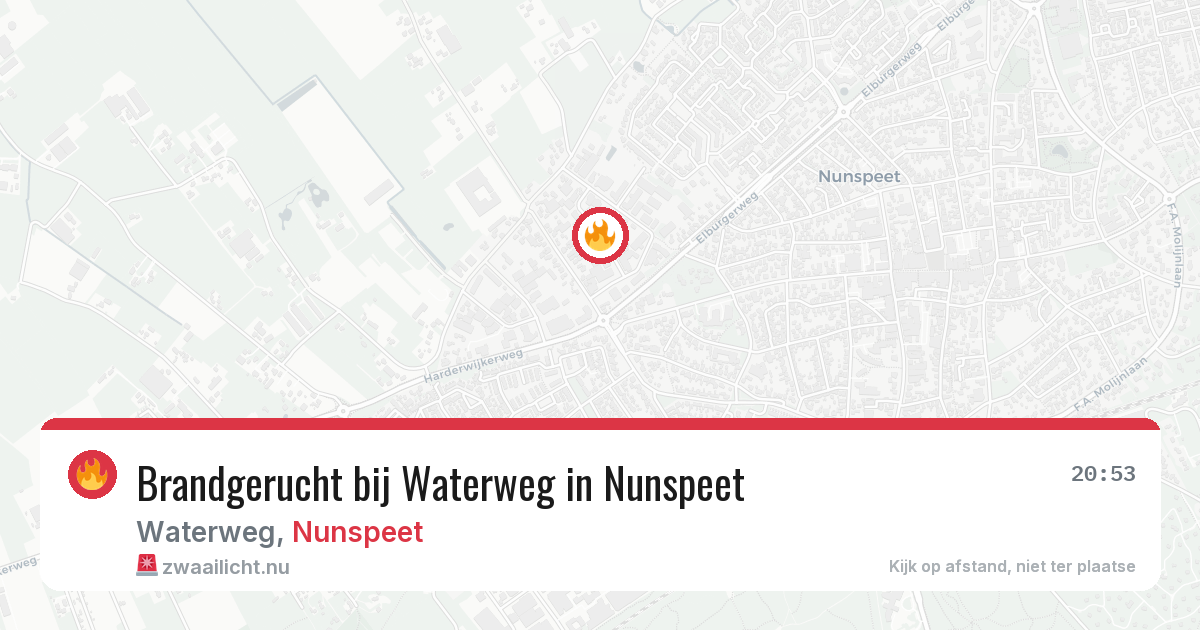Brandgerucht bij Waterweg in Nunspeet — 7 apr 2026