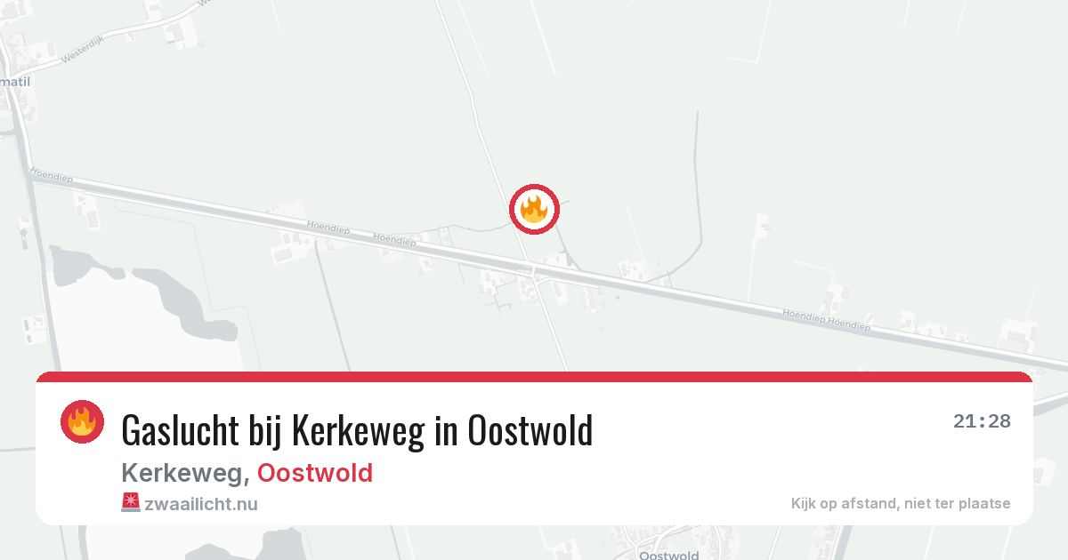 Gaslucht bij Kerkeweg in Oostwold — 30 mei 2026
